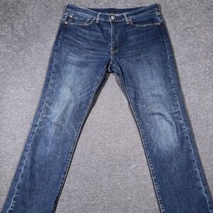 Levi's 511 Premium Slim Fit Jeans Men 36x30 Blue Denim Cotton Dark Wash Big E